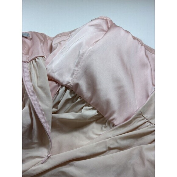 Pearl Georgina Chapman of Marchesa One Shoulder Dress Pink Peach 10 Rosettes - Picture 9 of 13